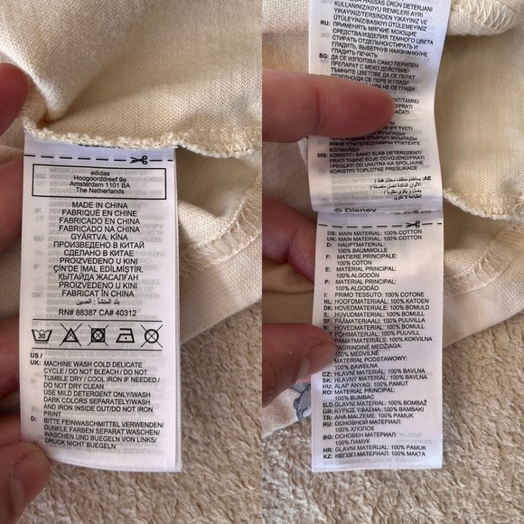 Adidas x Disney Stitch Cream Cropped Tee M Limited Edition - Picture 9 of 14